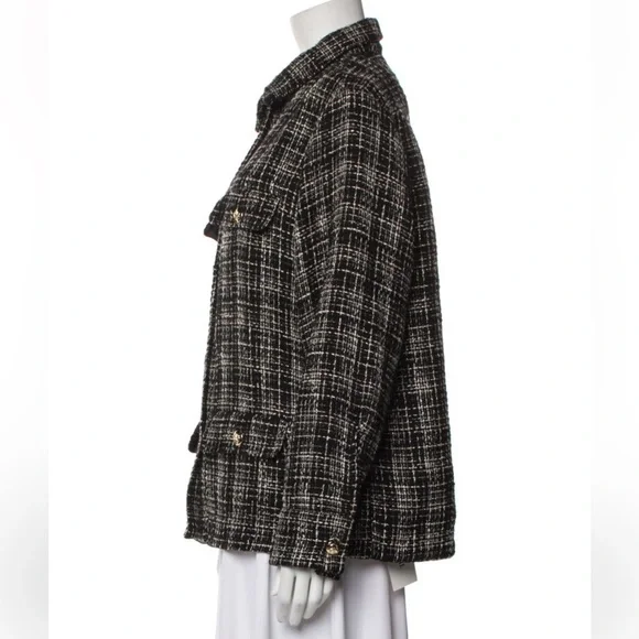 Anine Bing Black and White Tweed Blazer - Picture 2 of 7